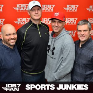 Cakes, Bish, EB and JP sports junkies podcast hosts