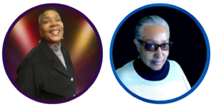 Just Minding My Business podcast hosts, Ida Crawford & Ruth Haskins