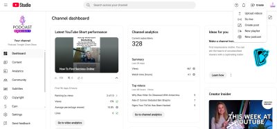 create a podcast on youtube